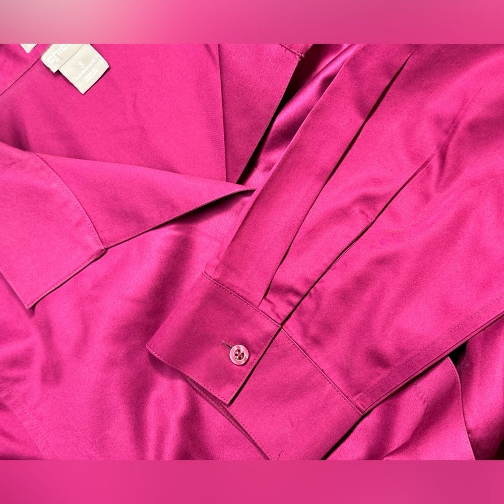 Chico's Fuchsia Button Down Shirt - Picture 6 of 11